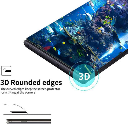 For Samsung Galaxy S22 Ultra Tempered Glass Screen Protector Designed Fingerprint Unlocking 3D Curved Edge Glass Full coverage Protector Clear Black