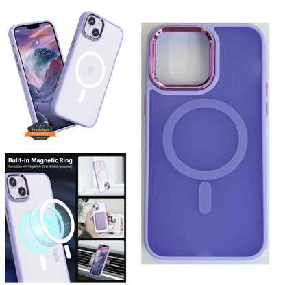 For Apple iPhone 15 Pro Max (6.7") Compatible with MagSafe [Strong Magnetic] Translucent Matte Back Shockproof  Phone Case Cover