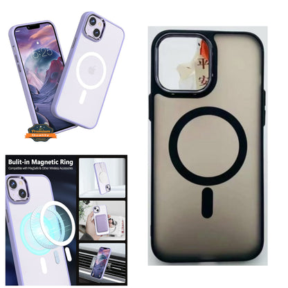 For Apple iPhone 15 Pro Max (6.7") Compatible with MagSafe [Strong Magnetic] Translucent Matte Back Shockproof  Phone Case Cover