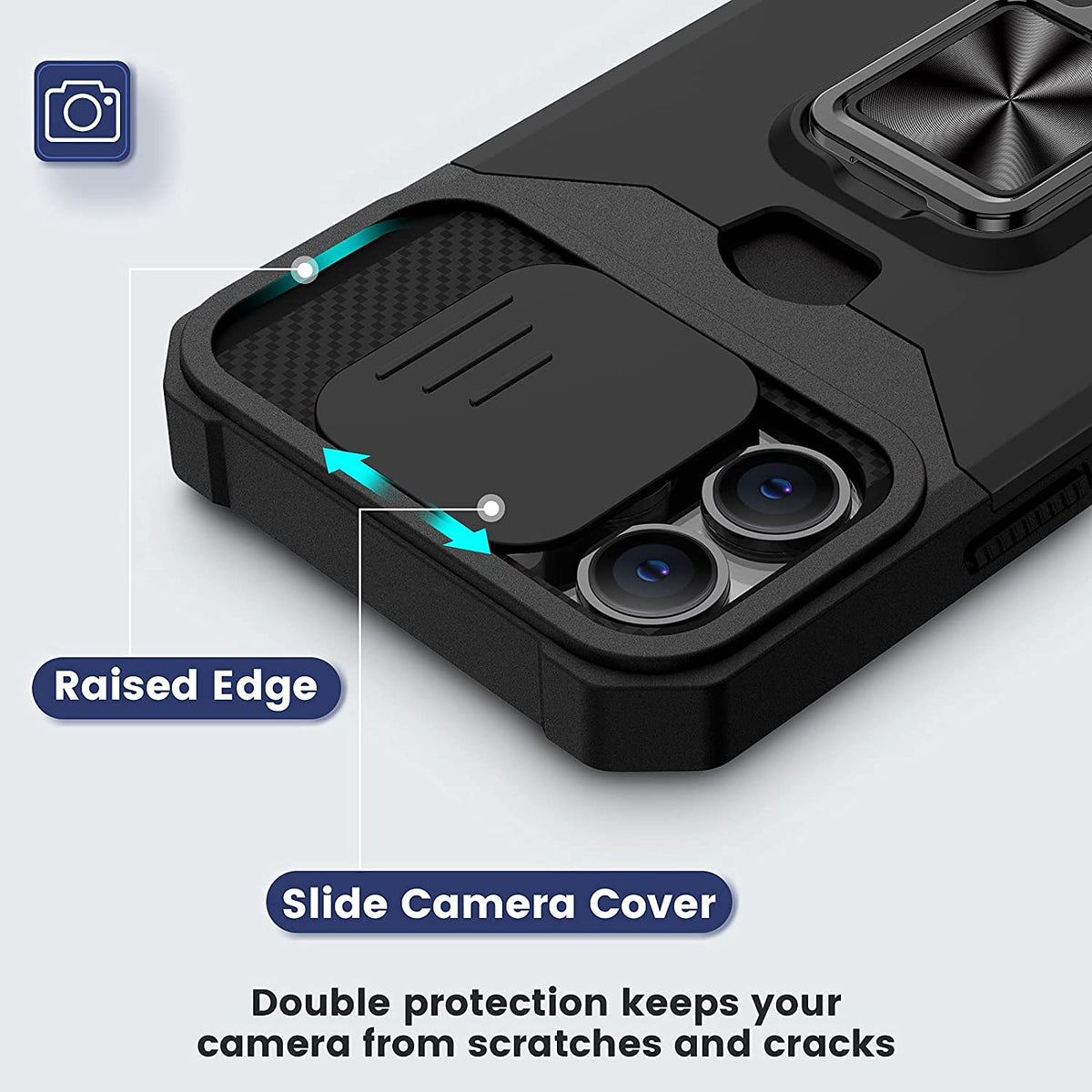 For Apple iPhone 16 Plus (6.7") Wallet Designed with Camera Protection, Card Slot & Ring Kickstand Magnetic Car Mount Case Cover