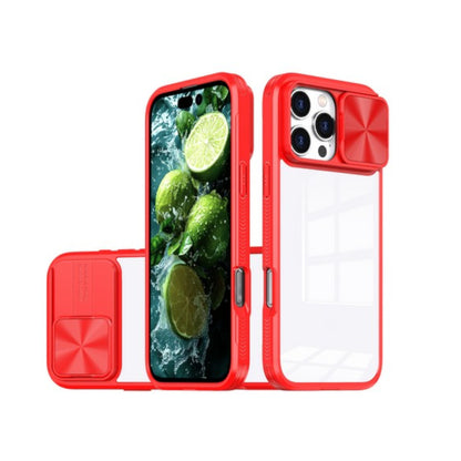 For Apple iPhone 16 Plus (6.7") Slide Camera Cover Lens protector Anti-Scratch Shockproof Clear Back and Color Frame Bumper Case Cover