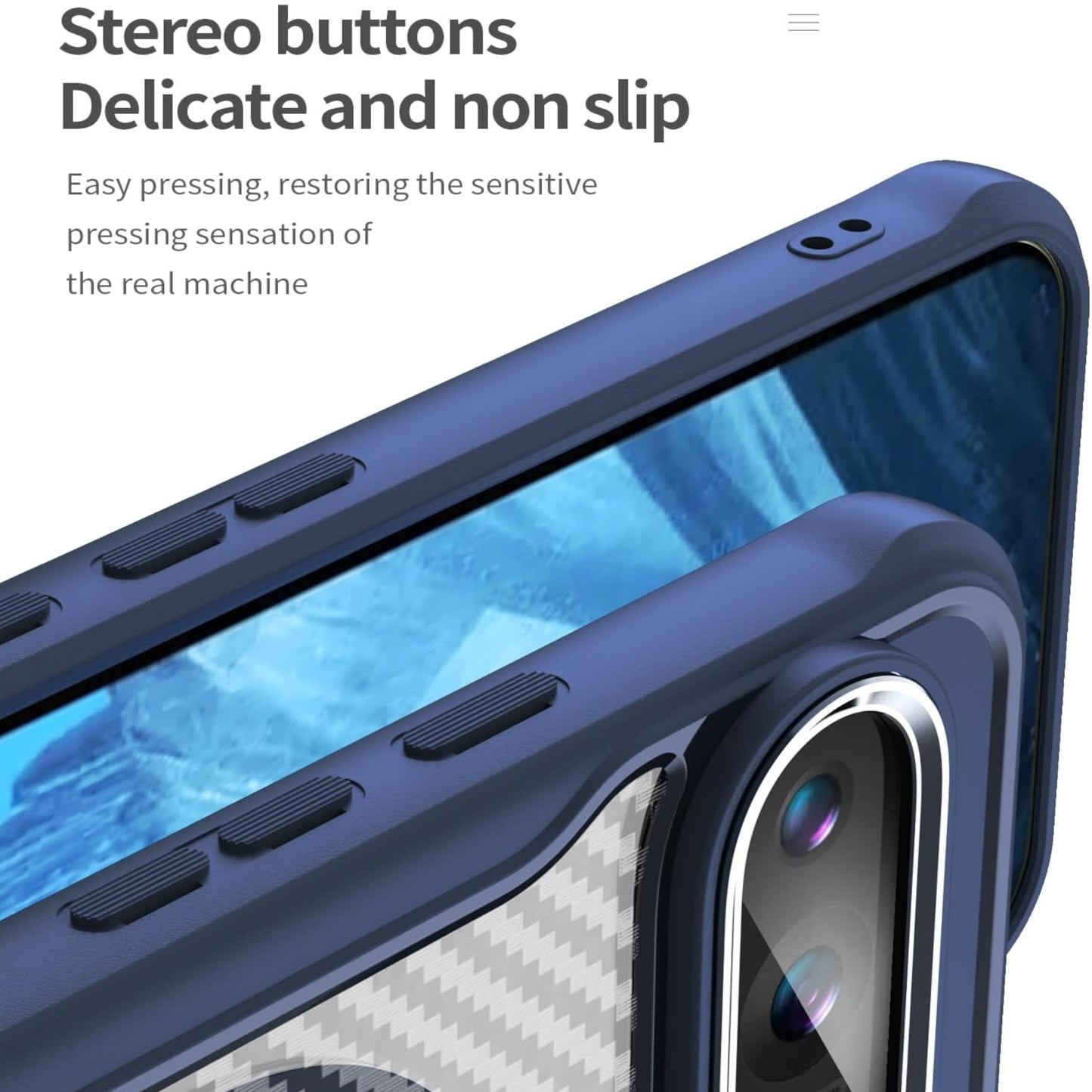 For Google Pixel 9 Pro XL (6.8") Carbon Fiber Cover Shockproof Hybrid [Compatible with Magsafe] Case Blue Case Cover Blue