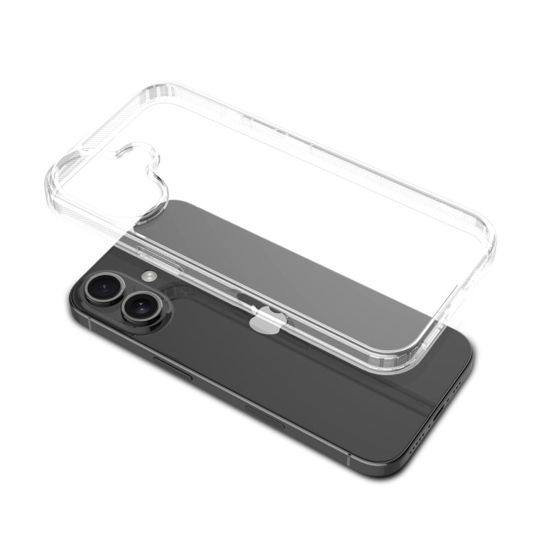 For Sturdy Case Gummy Rubber Hard Silicone TPU Slim Fit Cover for Apple iPhone 16 (6.1") - Highly Transparent Clear Case Cover Clear