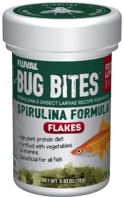 Fluval Bug Bites Spirulina Formula Flakes [Aquarium Supplies] 0.63 oz