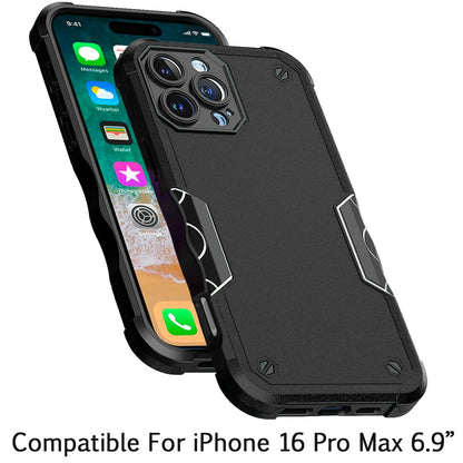 For Apple iPhone 16 Pro Max (6.9") Back Hybrid Slim Fit Thin Lightweight Shockproof Hard PC Bumper Frame 2in1 Armor Protection Case Cover