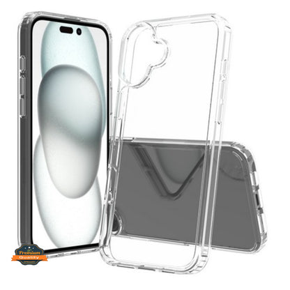 For Apple iPhone 16 (6.1") Crystal HD Clear Back Panel + TPU Bumper Frame Hybrid Slim Hard Shockproof Defender Case Cover