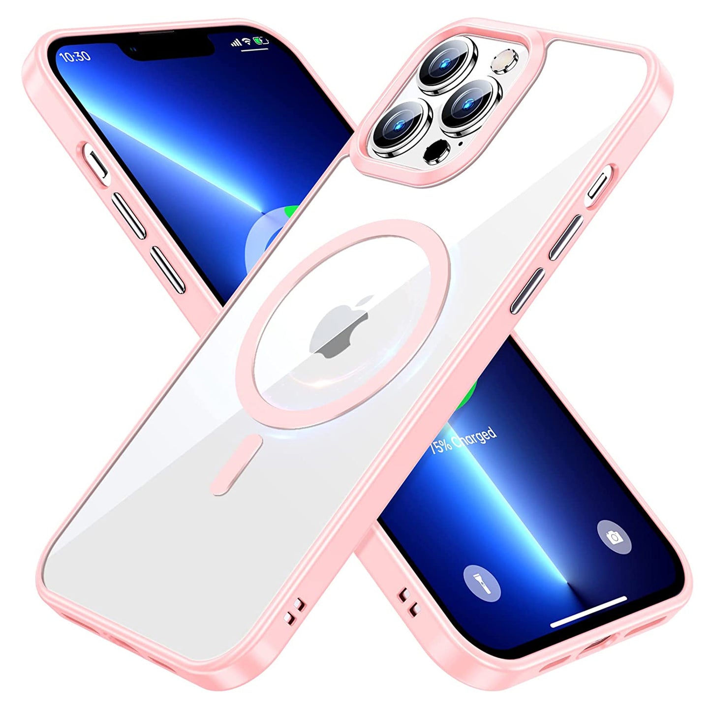 For Apple iPhone 15 Pro Max (6.7") Hybrid Clear Transparent Colors Edge Bumper with Magsafe Compatible, Slim Hard PC  Phone Case Cover