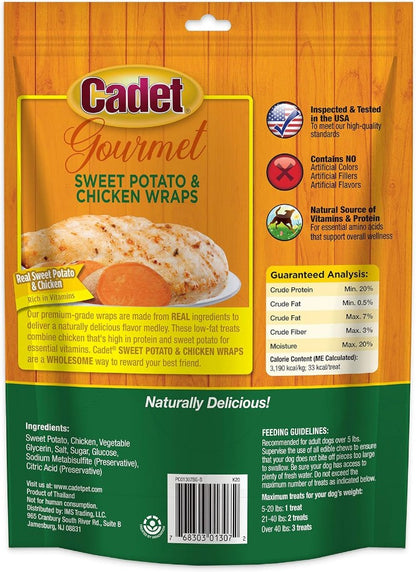 Cadet Gourmet Sweet Potato and Chicken Wraps for Dogs [Dog Supplies] 14 oz