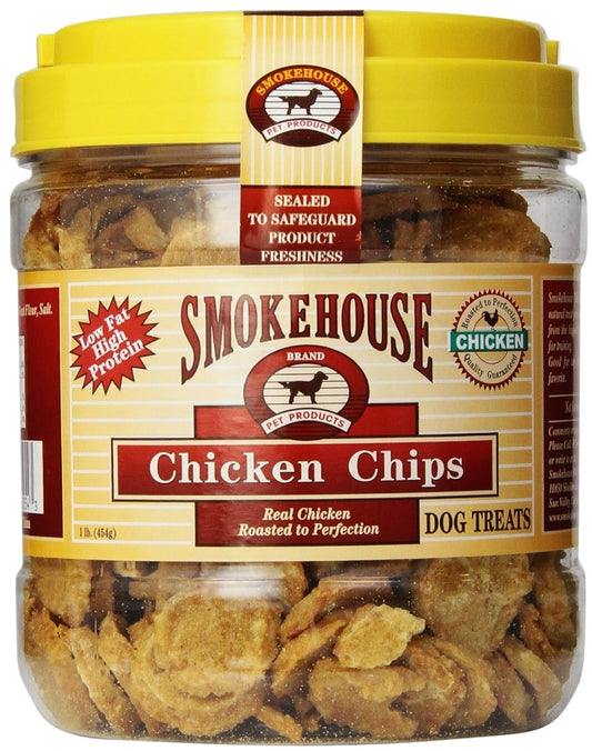 Smokehouse Chicken Chips Natural Dog Treats [Dog Supplies] 1 lb