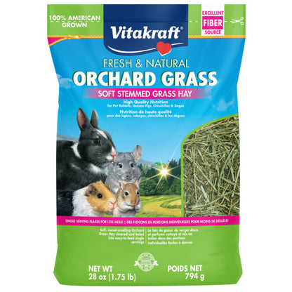 Vitakraft Orchard Grass Soft Stemmed Grass Hay [Small Pet Supplies] 28 oz