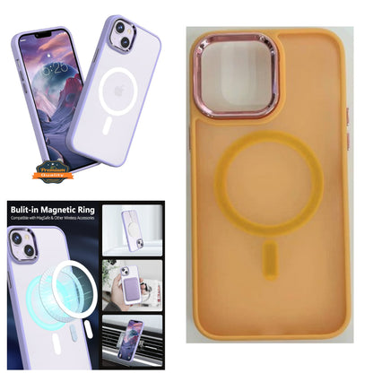 For Apple iPhone 15 Pro Max (6.7") Compatible with MagSafe [Strong Magnetic] Translucent Matte Back Shockproof  Phone Case Cover