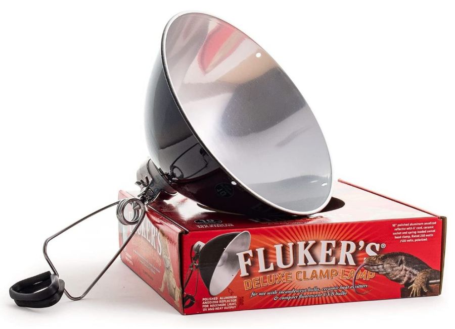 Flukers Clamp Lamp with Switch [Reflectors & Domes for Reptile] 250 Watt (10" Diameter)