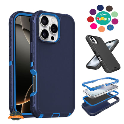 For Apple iPhone 16 Plus (6.7") 3-Layer Protection Case Shockproof Rugged Design with Enhanced Durability Hybrid Heavy Duty Protection Case Cover