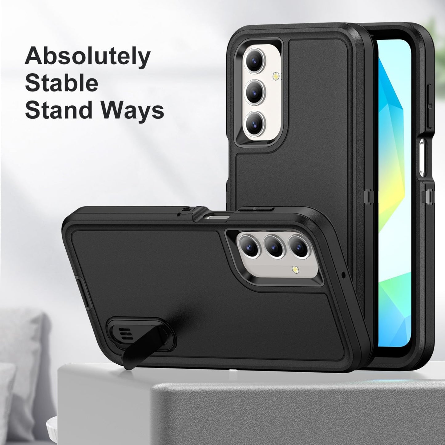 For Samsung Galaxy A16 5G Heavy Duty Armor Case with Kickstand Shockproof Rugged Protective Cover Case Cover