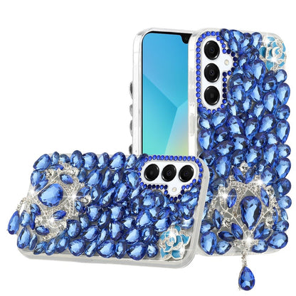 For Samsung Galaxy A16 5G Bling Crystal 3D Full Diamonds Jewelry Luxury Sparkle Rhinestone Glitter Hybrid Protective Case Cover