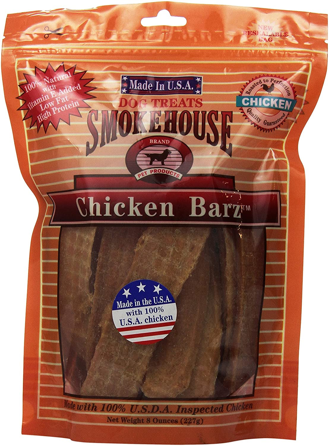 Smokehouse Chicken Barz Dog Treats [Dog Supplies] 8 oz