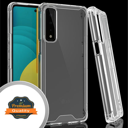 For Samsung Galaxy S24 FE /Fan Edition Slim Fit Frame Shockptoof Hybrid Rubber Silicone Gummy TPU Clear Hard Back Protective Shell Case Cover Transparent