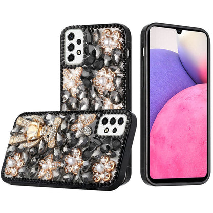 For Samsung Galaxy A16 5G Bling Crystal 3D Full Diamonds Luxury Sparkle Rhinestone Hybrid Protective Case Cover