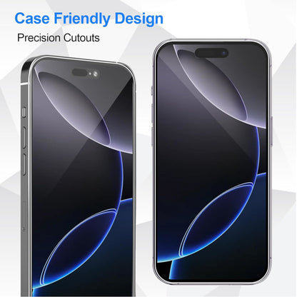 For Apple iPhone 16 (6.1") Anti-Fingerprint Tempered Glass Screen Protector 9H Hardness, HD, Bubble-Free Protector Clear