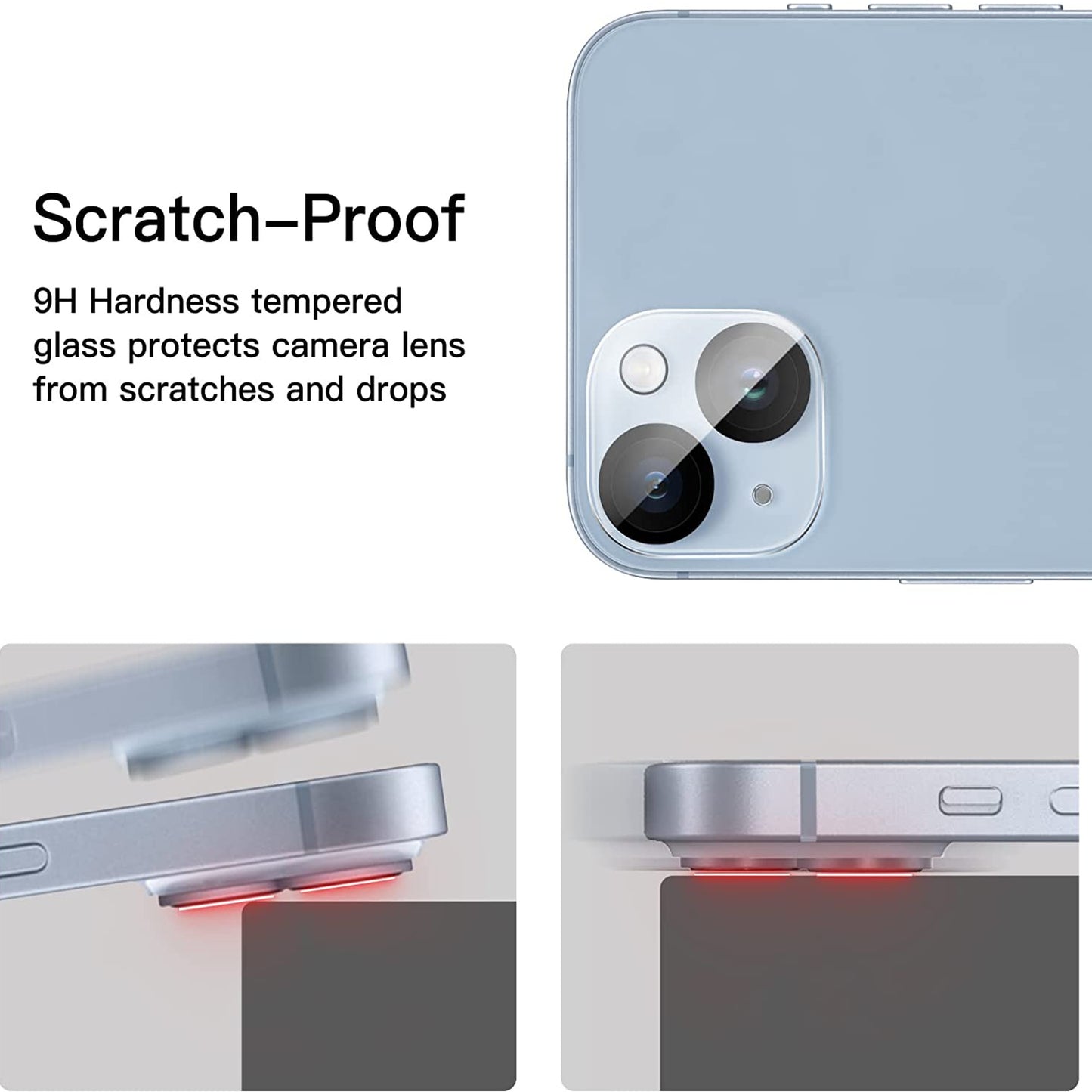 For Apple iPhone 15 (6.1") Tempered Glass Camera Lens Protector Ultra HD, 9H Hardness, Scratch Resistant Back Camera Protection Clear Phone Case Cover