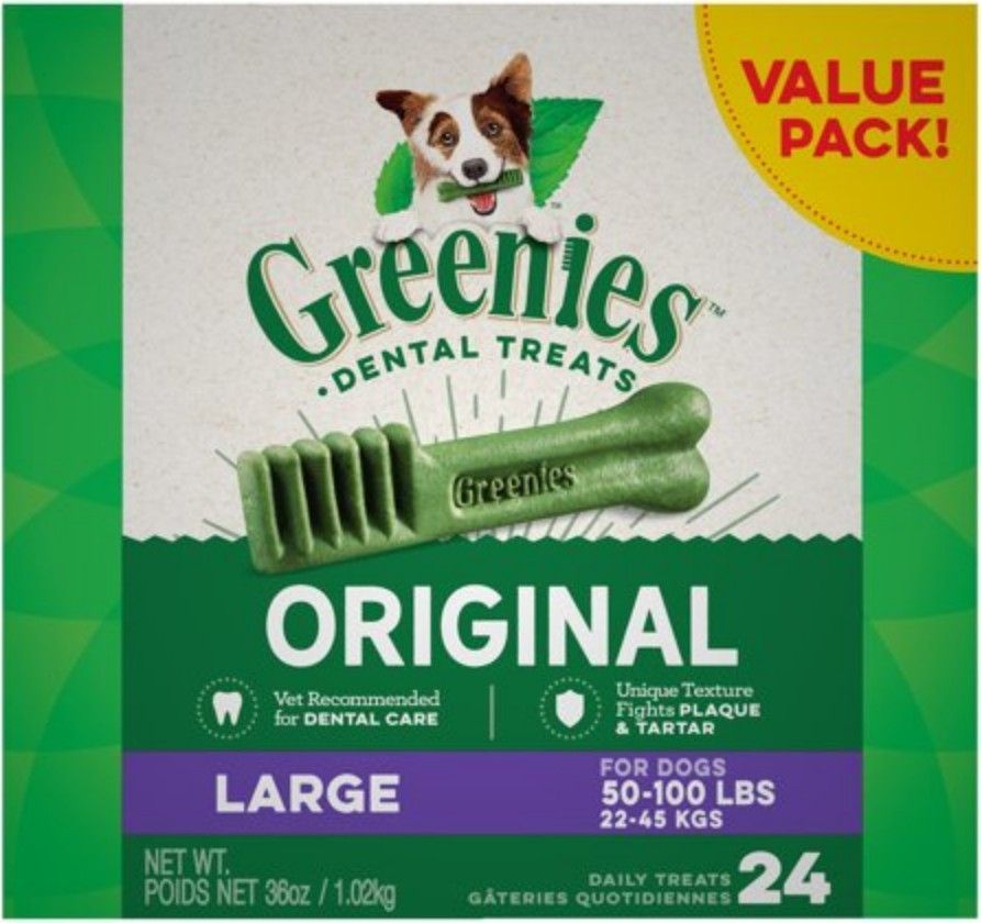 Greenies Large Dental Dog Treats [Treats Packaged for Dog] 24 count