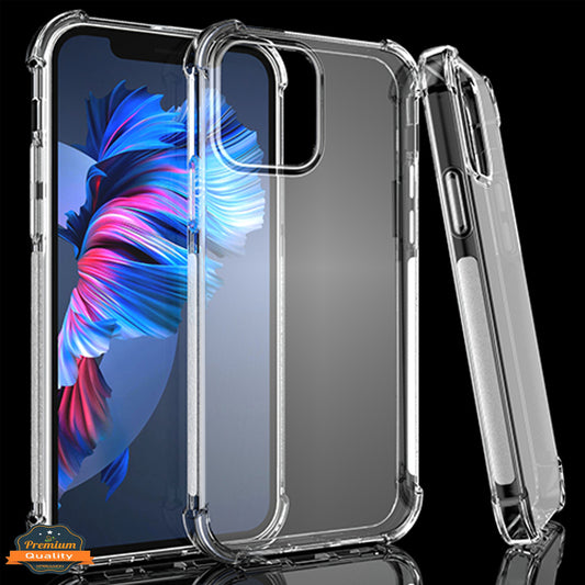 For Apple iPhone 15 Pro Max (6.7") HD Crystal Clear Hybrid TPU [Four-Corner Protective] Rubber Silicone Gel Transparent Clear Phone Case Cover