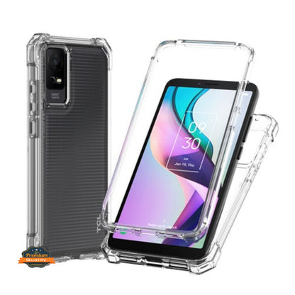 For AT&T Motivate Pro 5G Hybrid 2in1 Front Bumper Frame Cover Square Edge Shockproof Soft TPU + Hard PC Anti-Slip Heavy Duty Case Cover