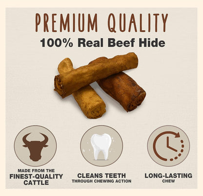 Cadet Premium Grade Beef Hide Chew Curls Peanut Butter Flavor [Dog Supplies] 1 lb