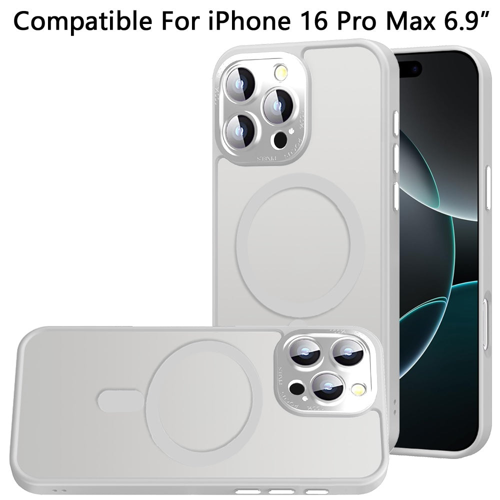 For Apple iPhone 16 Pro Max (6.9") Complete Protection HQ Hybrid with Metal Tempered Camera Glass, MagSafe Compatible Case Cover