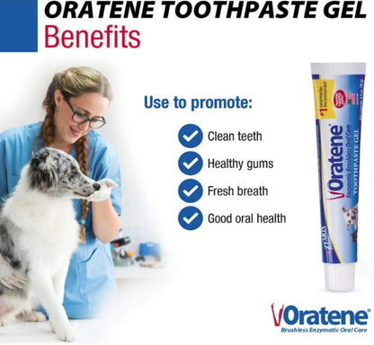 Zymox Oratene Enzymatic Brushless Toothpaste Gel for Dogs and Cats [Dog Supplies] 2.5 oz