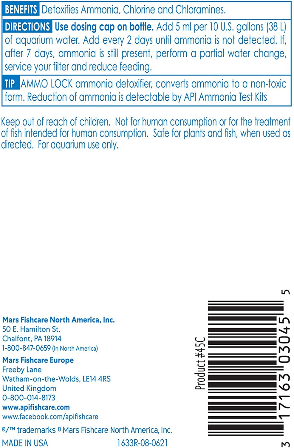 API Ammo Lock Detoxifies Aquarium Ammonia [Aquarium Supplies for Aquarium] 48 oz (3 x 16 oz)