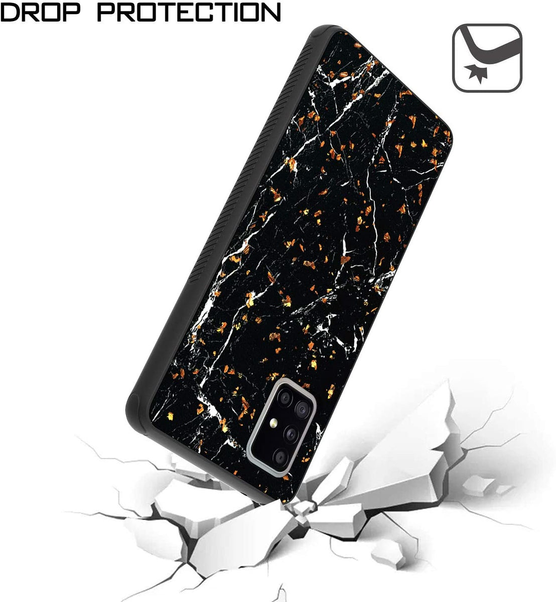 For Apple iPhone 15 Pro Max (6.7") Marble Fashion Stylish Flake Glitter Bling Hybrid Glossy Rubber Hard PC Protection Butterfly Phone Case Cover