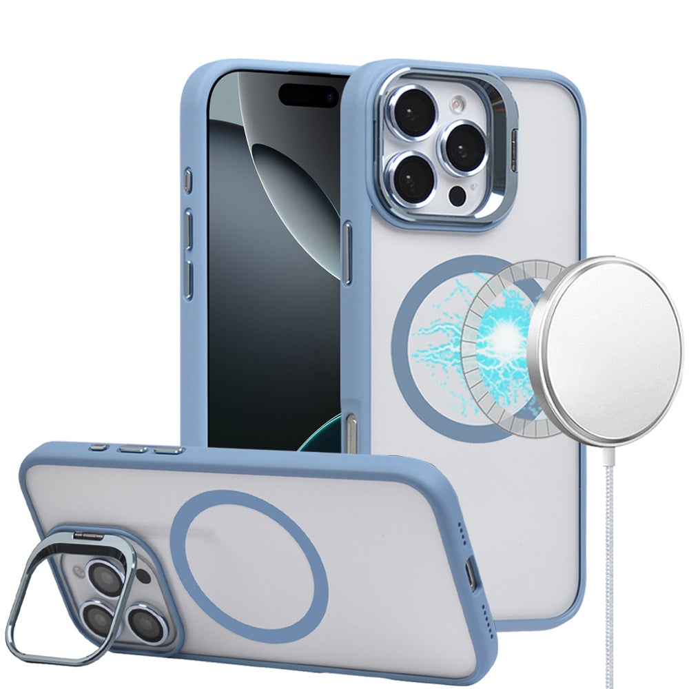 For Apple iPhone 16 Pro (6.3") Hybrid Magnetic Cool Case with Camera Stand Fits MagSafe Accessories Shockproof Case Cover