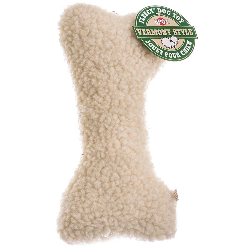 Spot Vermont Style Fleecy Bone Shaped Dog Toy [Toys Sheepskin & Cloth] 12" Long