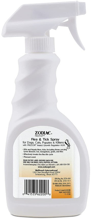 Zodiac Flea and Tick Spray for Dogs and Cats [Dog Supplies for Dog] 16 oz