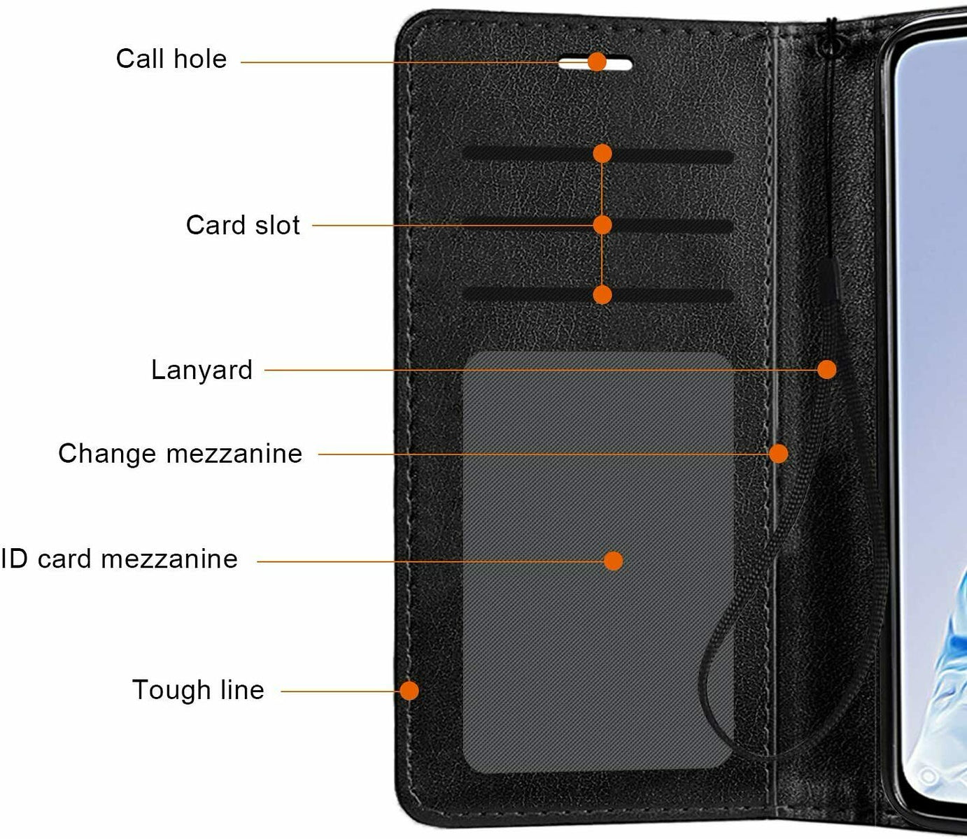 For Samsung Galaxy A16 5G Wallet PU Leather Pouch with Credit Card Slots Money Pocket, Stand & Strap Flip Bookstyle Case Cover Black