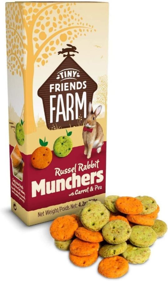 Tiny Friends Farm Russel Rabbit Munchers with Carrot & Leek [Small Pet Treats for Small Pet] 4.2 oz