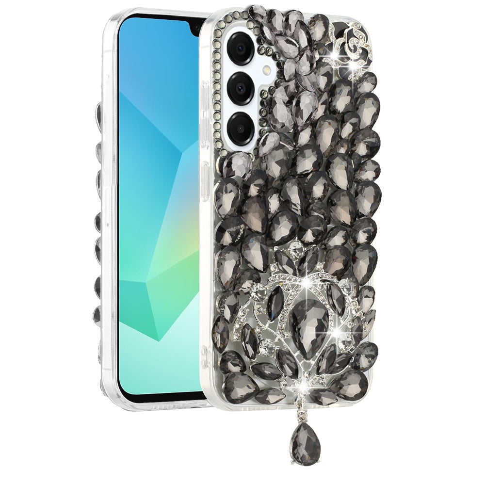 For Samsung Galaxy A16 5G Bling Crystal 3D Full Diamonds Jewelry Luxury Sparkle Rhinestone Glitter Hybrid Protective Case Cover