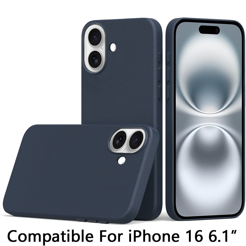 For Apple iPhone 16 Pro Max (6.9") PU Leather with inner Magnetic Circle Compatible with MagSafe, Rubber TPU Colored Metal Buttons Case Cover