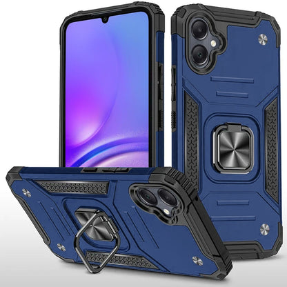 For Samsung Galaxy A06 Armor Hybrid with Ring Holder Kickstand Shockproof Heavy-Duty Durable Rugged TPU Dual Layer Case Cover