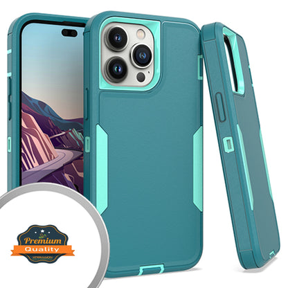 For Apple iPhone 15 (6.1") Hybrid Shockproof Silicone Rubber TPU + Hard PC Heavy Duty Three Layer Body Protection  Phone Case Cover