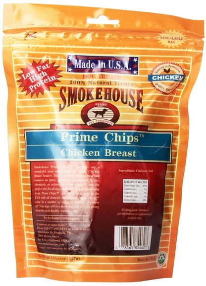 Smokehouse Prime Chips Chicken Breast Dog Treats Made in the USA [Dog Supplies] 8 oz