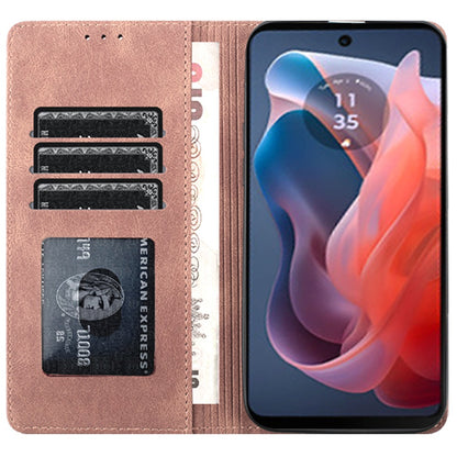 For Apple iPhone 16 Pro Max (6.9") Premium Wallet PU Vegan Leather ID Credit Card Slot Money Holder with Magnetic Closure Pouch Flip Case Cover Rose Gold