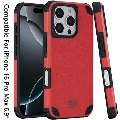 For Apple iPhone 16 Pro Max (6.9") Heavy Duty Dual-Layer Rugged Protection, Shockproof Protective Magnetic Compatible with MagSafe Case Cover