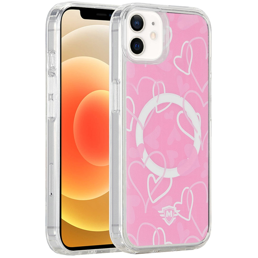 For Apple iPhone 12 / 12 Pro Premium Cute Pattern Design Magnetic Durable Shockproof SlimTPU Hard Back [Compatible with Magsafe] Case Cover