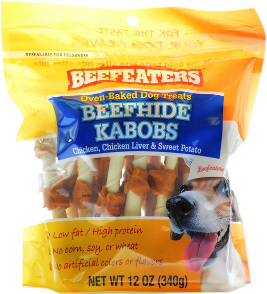 Beefeaters Oven Baked Beefhide Kabobs Dog Treat [Treats Packaged] 12 oz