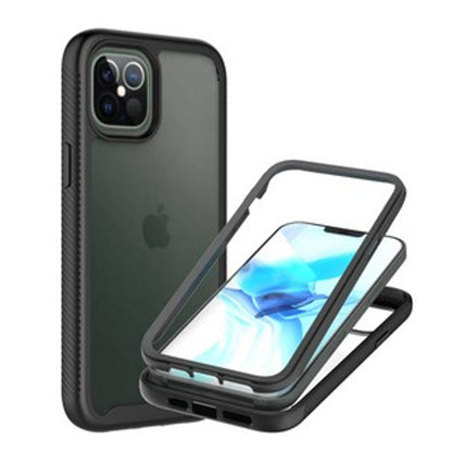 For Apple iPhone 15 Pro Max (6.7") Full Body Slim Hybrid Double Layer Hard TPU Transparent Back Rugged Shockproof  Phone Case Cover