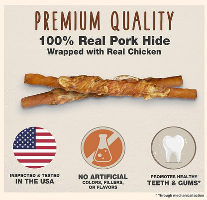 Cadet Gourmet Pork Hide and Chicken Twists [Dog Supplies] 198 count (9 x 22 ct)