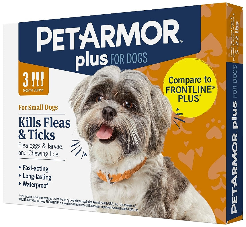 PetArmor Plus Flea and Tick Treatment for Small Dogs (5-22 Pounds) [Dog Supplies] 3 count