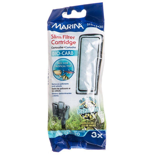 Marina Bio-Clear Slim Power Filter Cartridge [Filter Cartridges for Aquarium] 3 Pack